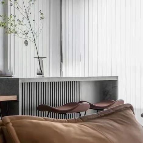 Store vertical semi-occultant avec lames en tissu polyester de 78,7 pouces de hauteur et accessoires. (1/5)