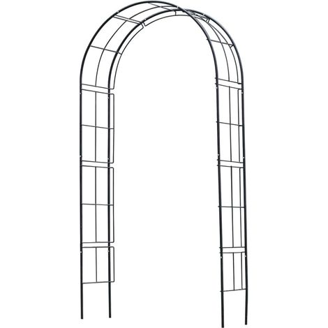 Pergola arche en acier en métal - NATURE - 113x38xH229cm - Noir (1/10)
