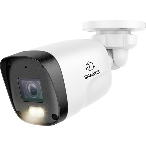 Caméra de Surveillance POE avec Audio de Sécurité Extérieure, Objectif 4mm, Vision Nocturne 30m, Détection de Mouvement, sans Adaptateur Secteur (Blanc) (1/5)