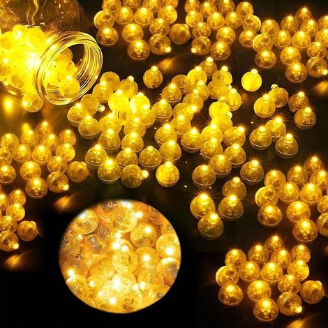 Guirlande lumineuse LED pour ballons, lot de 100 mini-LED, ballons lumineux, blanc chaud, décoration pour lanternes en papier, Noël, anniversaire, fête, Halloween (1/5)