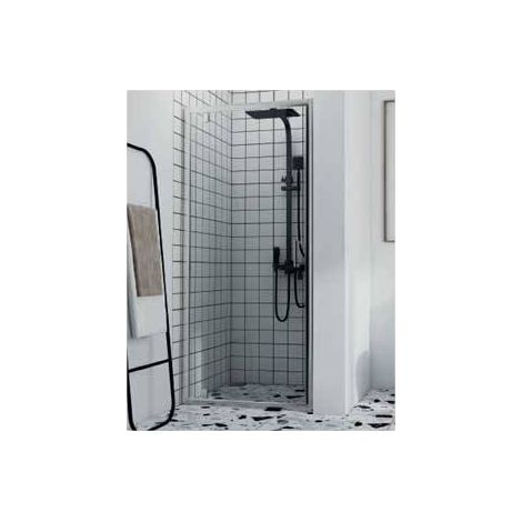 Porta battente da 67-71 cm pivot Per Box Nicchia - H190 cm Reversibile Pannello 6mm - Vetro Temprato Satinato