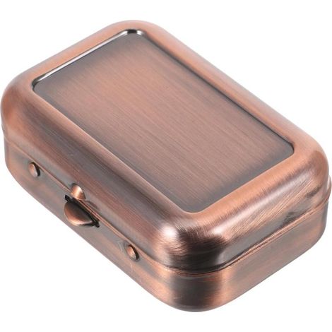 Taschen-Aschenbecher Metall rechteckig tragbar, robust und winddicht, kompaktes Zubehör für Camping, Reise (1/5)