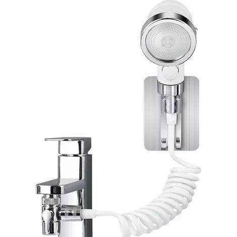 Douchette pour Lavabo Ensemble Pommeau, Douche à Main Dans la Salle de Bain avec Tuyau Télescopique de 1,5m, Extensions de robinets pour Pet Douche se Laver Les Cheveux ou Nettoyer L'évier (1/5)