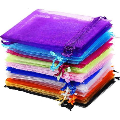 Sacs Cadeaux 10 x 15 cm 100 pièces Fil perlé Multicolore Article de mariage Méthode de fermeture Emballage cadeau Taille portable (1/4)