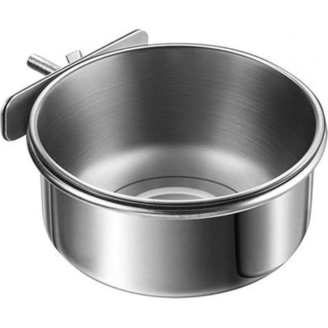 Bol d'alimentation Eau Perroquet, Mangeoire Oiseaux en Acier Inoxydable Tasse d'alimentation Cage Perroquet avec Support à Pince pour Perroquet, Perroquet, Ara, Calopsitte (1/5)
