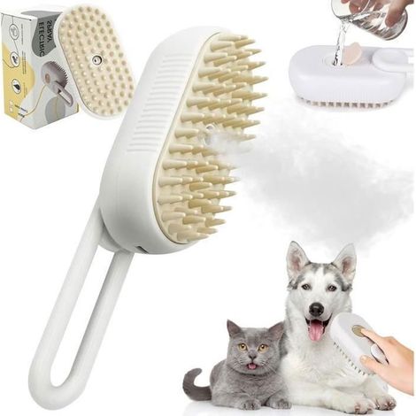 Brosse vapeur 3 en 1 pour chat, brosse de massage pour chat, soin beauté et épilation, brosse vapeur multifonctionnelle, brosse multicolore (1/4)