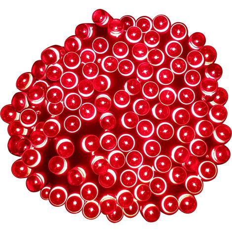 Guirlande Lumineuse avec Prise 200LED 8 Modes de Scintillement Rouge (1/5)