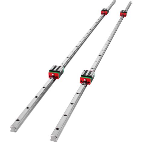 Miniature Rail Linéaire Guide HSR15X1500, 2 Rails Linéaire +4 Blocs de Guidage HSR15 - 1500 mm, Rails Linéaires CNC, pour le Routeur CNC /Rectifieuse CNC/l'Impression de Machines Industrielles (1/5)