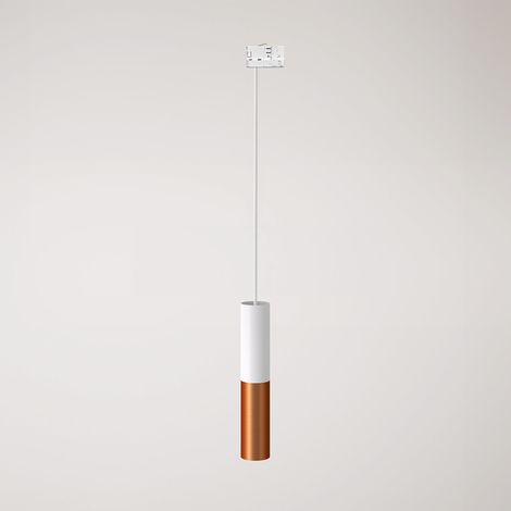 Creative Cables - Candeeiro suspenso de calha com abajur duplo Tub-E14 - lâmpada não incluída