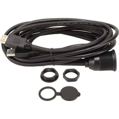 Câble de rallonge à montage encastré double ports USB 3.0 et câble HDMI haute définition (1/5)