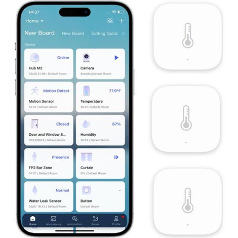 Capteur de température et d'humidité Aqara Zigbee (pack de 3) pour la domotique et la surveillance à distance, compatible avec Apple HomeKit et Alexa (1/5)
