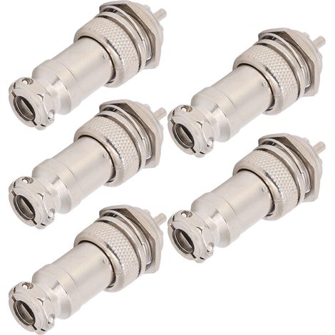 5 connecteurs aéronautiques (mâle/femelle) pour la distribution de câbles, l'alimentation, le châssis et les connexions métalliques, GX16, 16 mm, 450 V, 3 broches (1/5)