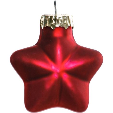 TrendLine Mini-Glas-Sterne rot 12 Stück Ø 4 cm Weihnachtsdekoration (1/3)