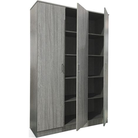 Armadio a 3 ante colore rovere collezione REY. Guardaroba ideale per il vostro ingresso o la vostra lavanderia. (1/5)