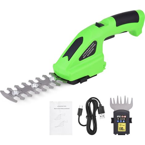Taille-haie électrique 2 en 1 et cisailles gazon – 7,2V sans fil main buisson batterie 1,5Ah rechargeable haute vitesse arbustes jardin (1/5)