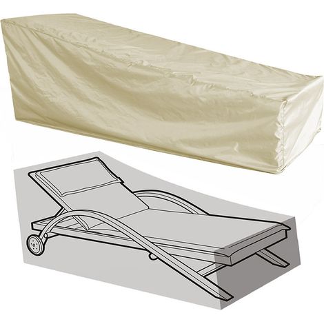 Beige Outdoor Chair Cover Cover Long Protective Cover Breathable Waterproof 210D Oxford Fabric for D (1/5)