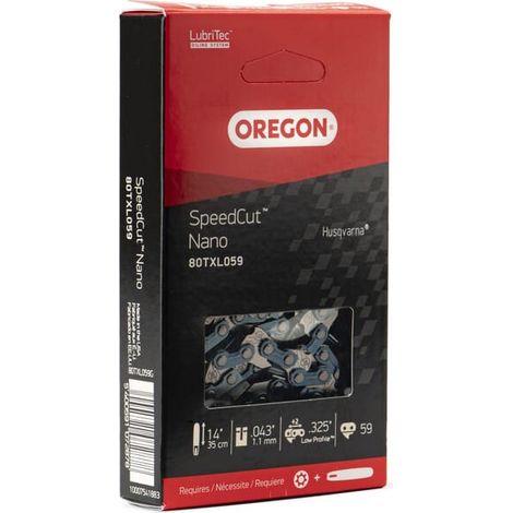Chaîne de tronçonneuse Oregon .325, 59 maillons 14" Speedcut Nano - 80TXL059E ref 80TXL059E