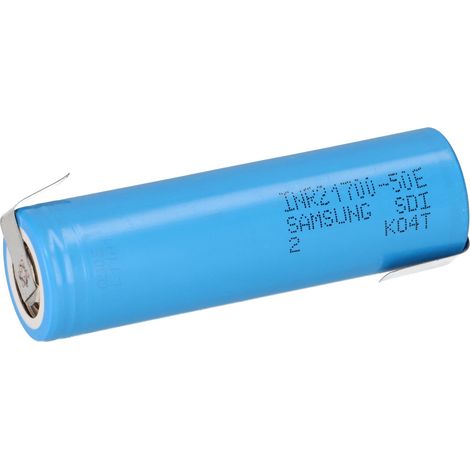 Samsung INR21700-50E 3,6V 5000mAh 10A Li-Ion-Akku mit Z-Lötfahne (1/5)