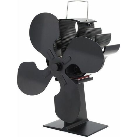 Fuel-saving thermodynamic stove fan for fireplace and stove accessories, eco-efficient fan, 4 blades, no electricity required (1/5)