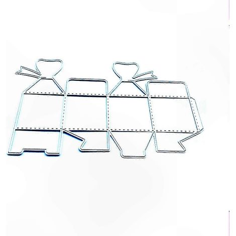 3D-Schleifen-Bonbonbox-Faltvorlage, Metall-Stanzschablone für Karten und Papier, DIY-Origami-Schablone, Bastelform für Geschenkboxen, Kreative Geschenkbox (1/5)