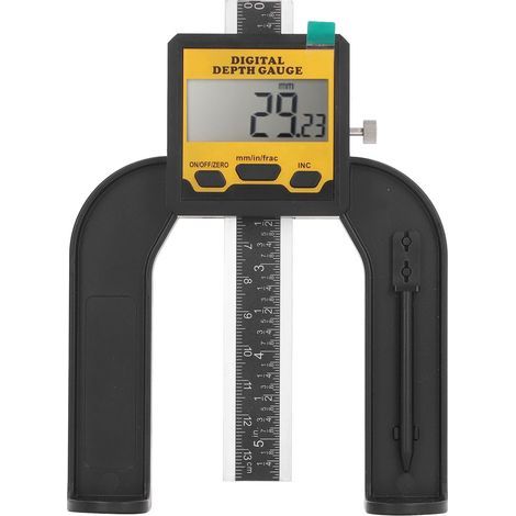 Jauge de profondeur numérique, résolution de 0,01 mm, outil de mesure de la hauteur et du travail du bois avec base magnétique (1/5)