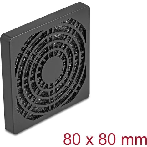 Delock Rejilla de ventilador con filtro de polvo 80 x 80 mm negra