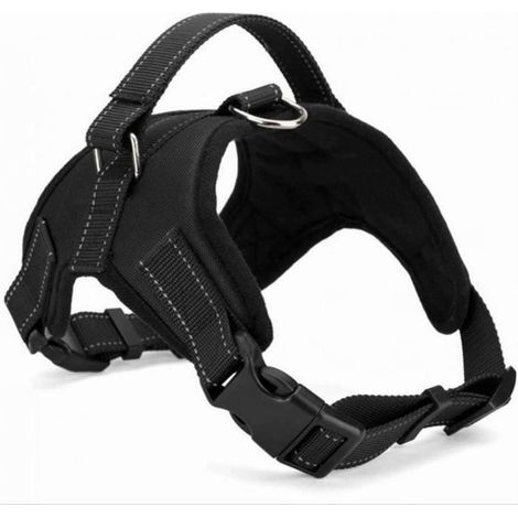LYERCW - Harnais pour chien de petite et moyenne taille - Taille M - Noir - Réglable, rembourré et doux avec poignée - Qualité supérieure (1/4)