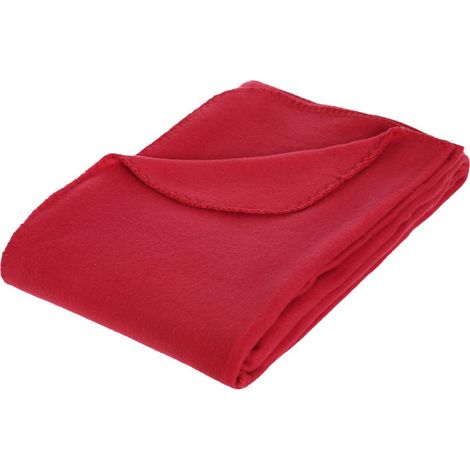 Atmosphera – Plaid polaire 125x150cm rouge – 100% polyester – Lavable en machine à 30° – Certification Oeko-Tex (1/4)