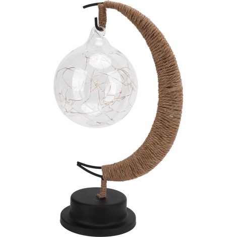 Lampe de modelage boule de lune LED couleur, corde de chanvre forgée, élégante et durable, lumière en forme de lune (1/5)