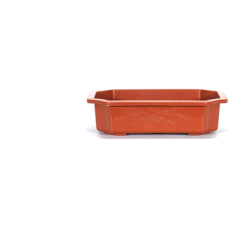 Vaso rettangolare per Piante e Bonsai in plastica marrone cm. 29