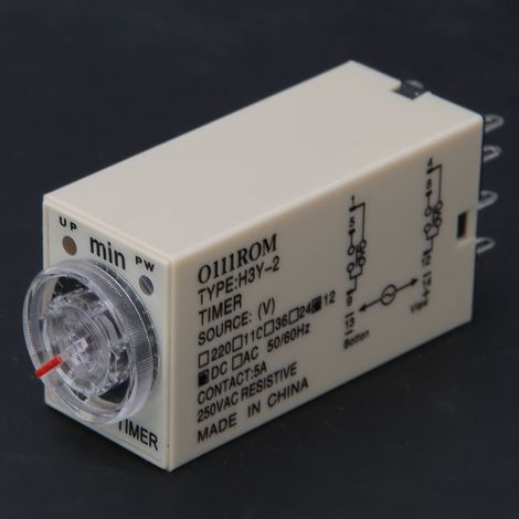 Zeitrelais H3Y-2, 8 Pins, hohe Genauigkeit, Haushaltsgeräte, 0-10 Minuten, 12 V DC (1/5)