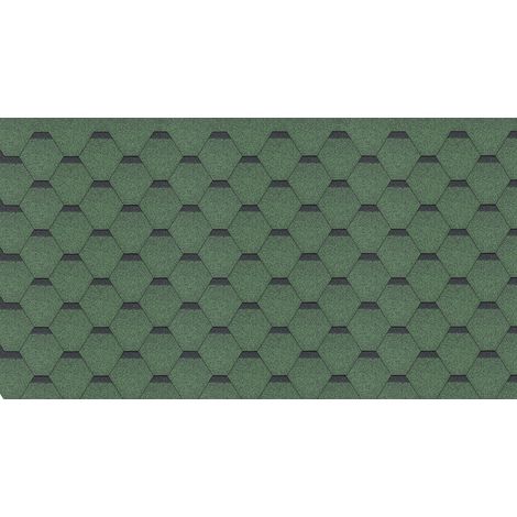 Tejas bituminosas Hexagonal Rock, de color verde - la techumbre bituminosa 3 m2 - Timbela H-GREEN