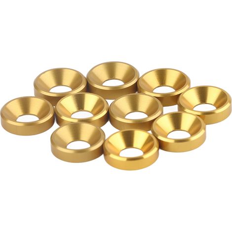 10Pcs M4 Anodized Countersunk Head Washers Gasket Aluminum Alloy Gold