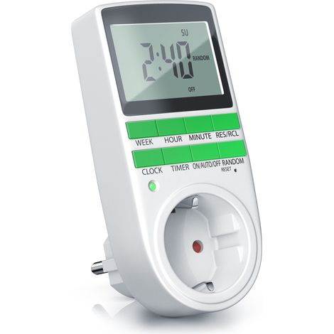BEARWARE - Zeitschaltuhr digital - 2,1 LCD-Display 5,3 cm - 3680W - Digital-Zeitschaltuhr mit 10 konfigurierbaren Programmen - Back-Up Reserve-Akku (1/5)