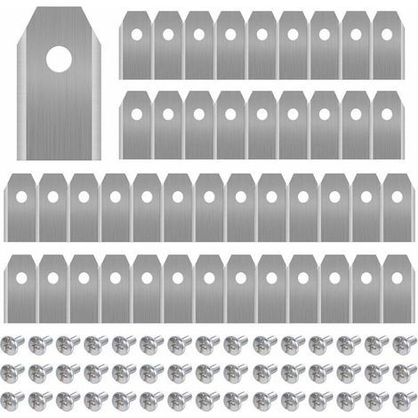 Lot de 45 lames de tondeuse en titane – Compatibles Husqvarna, Gardena, Yardforce – 35x18x0.75mm – Avec 45 vis de montage (1/5)