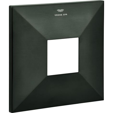 Grohe Rosette eckig für Einhandmischer-Fertigmontageset, 6 Grad ausrichtbar, Hard Graphite gebürstet, 48613AL0 (1/2)