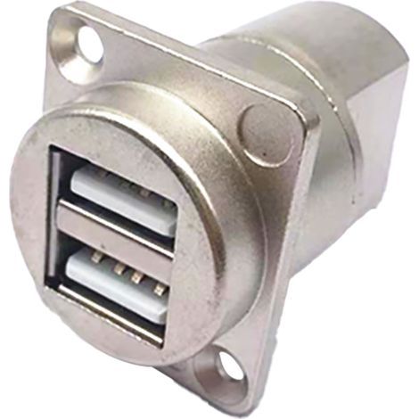 Connecteur USB femelle à montage sur panneau, Transmission de données Stable, prise de Type D pour armoire 86, coque argentée (1/5)