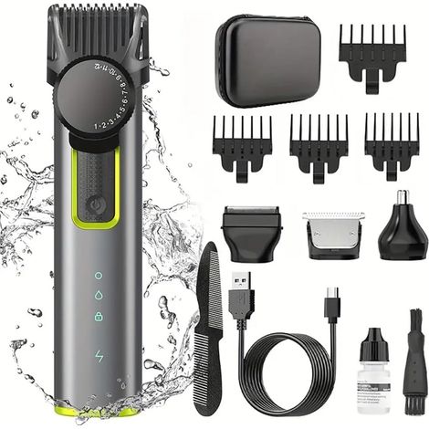 Professionell Draadloze Mannen Haartrimmer, High Prestatie, Oplaadbaar, Thuisgrooming Kit mit LED-Schein