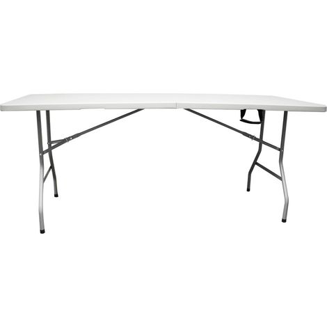 IBEROGARDEN Mesa de resina rectangular 180x70x74 cm Color Blanca Duradera y moderna para interiores y exteriores (1/4)