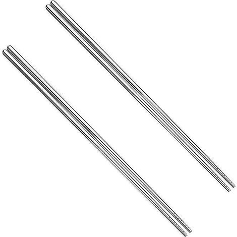 2 paires de baguettes en acier inoxydable (1/3)