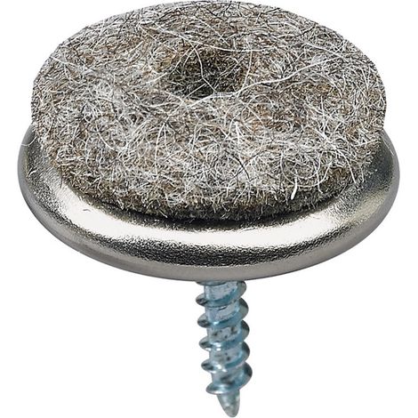 Hettich-Parkettgleiter zum Anschrauben, 24x26 mm, grau - 4 Stück