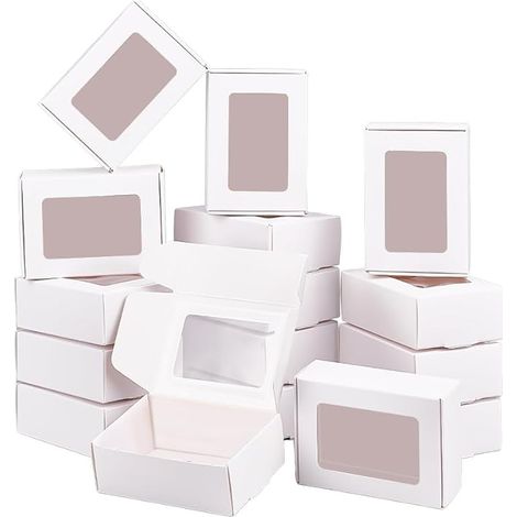 White Kraft Paper Boxes with Window 8.5x6x3cm 30Pcs (1/5)