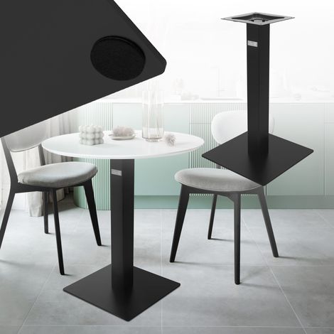 ML-Design Tischgestell Single Schwarz Höhe 72cm, aus pulverbeschichtetetem Stahl, Metall Tischsäule mit 43x43 cm Bodenplatte, Esstisch Einzel Tischuntergestell, Indoor & Outdoor, Tischfuß Tischbein (1/5)