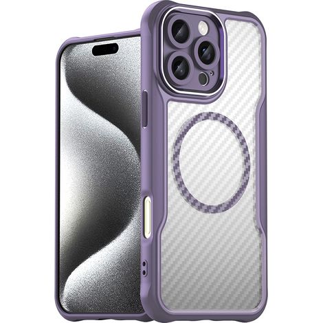 Custodia in silicone MagSafe della serie Leading per iPhone 16 Pro Max - Viola (1/5)