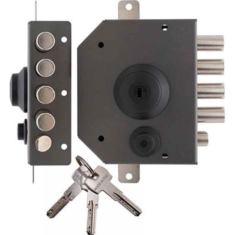 SERRATURA TRIPLICE C/ASTA E60 DX "TECO T1410" C/SCROCCO CHIAVE CE