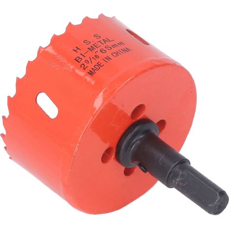 Lochsäge, Bimetall-HSS-Bohrer mit Aufnahme für Holz und PVC, 65 mm / 2,56 Zoll (1/5)