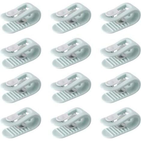 12 vert Enfile Couette, Clip Housse De Couette, Pince Housse de Couette, Attache Couette, Attache Drap Housse, Anti-dérapant sans Aiguille Clip de Fixation Literie Accessoires (1/4)