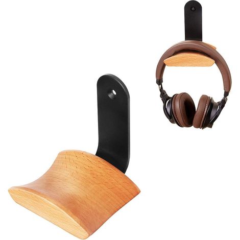 Support pour casque audio, support pour casque gaming, support en bois de noyer pour casque audio (1/5)