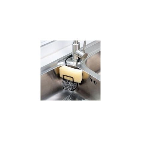 Porta spugne da cucina, 1 cestello sospeso in acciaio inox, organizer per lavello per spugne, sapone e spazzole - Crezuo