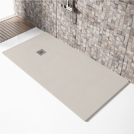 Piatto doccia ultrasottile 100 x 140 cm MARIANA in resina finitura ardesia sabbia